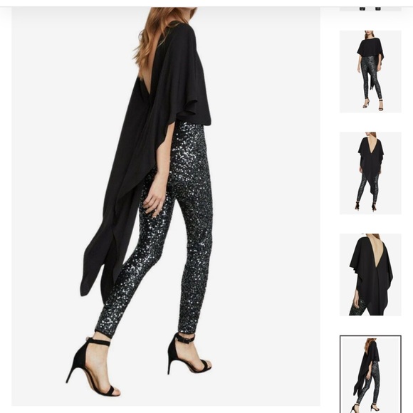BCBG sequined capped sleeves jumpsuit - Picture 5 of 9